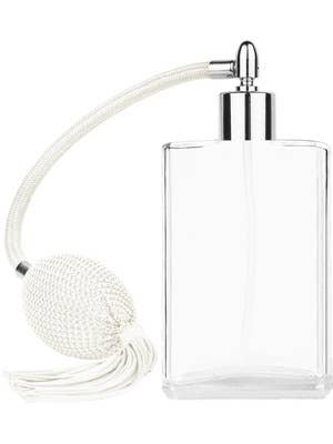 Bouteille en verre transparent élégante avec pulvérisateur à pompon - 100 ml pour la vente par Best Bottles