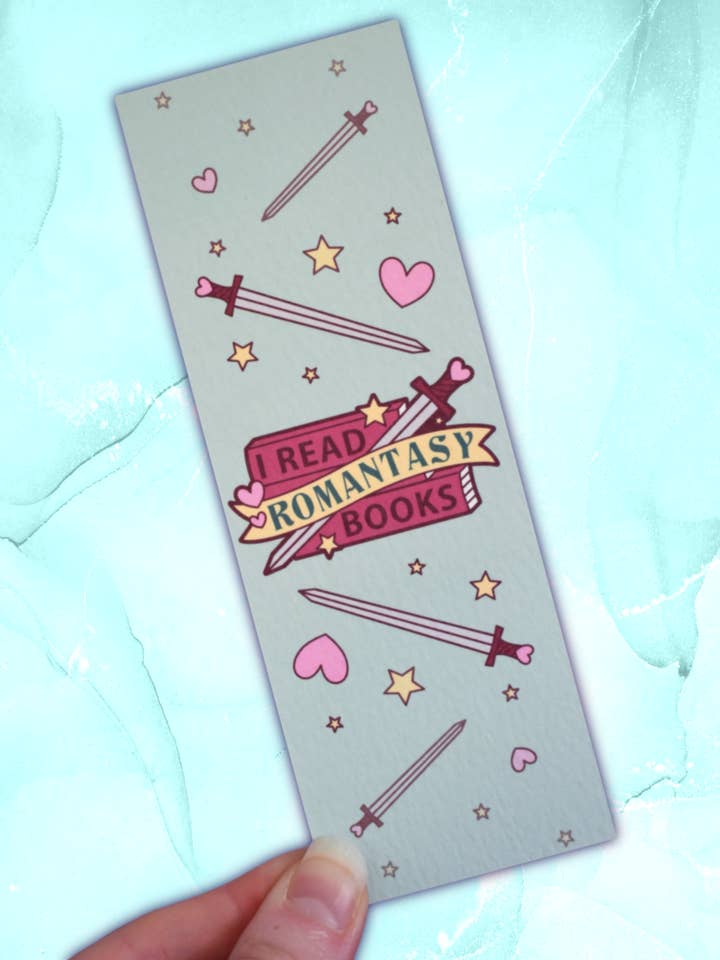 Je lis des livres de romantasy - Marque-page littéraire pour la vente par Felfira Moon Designs