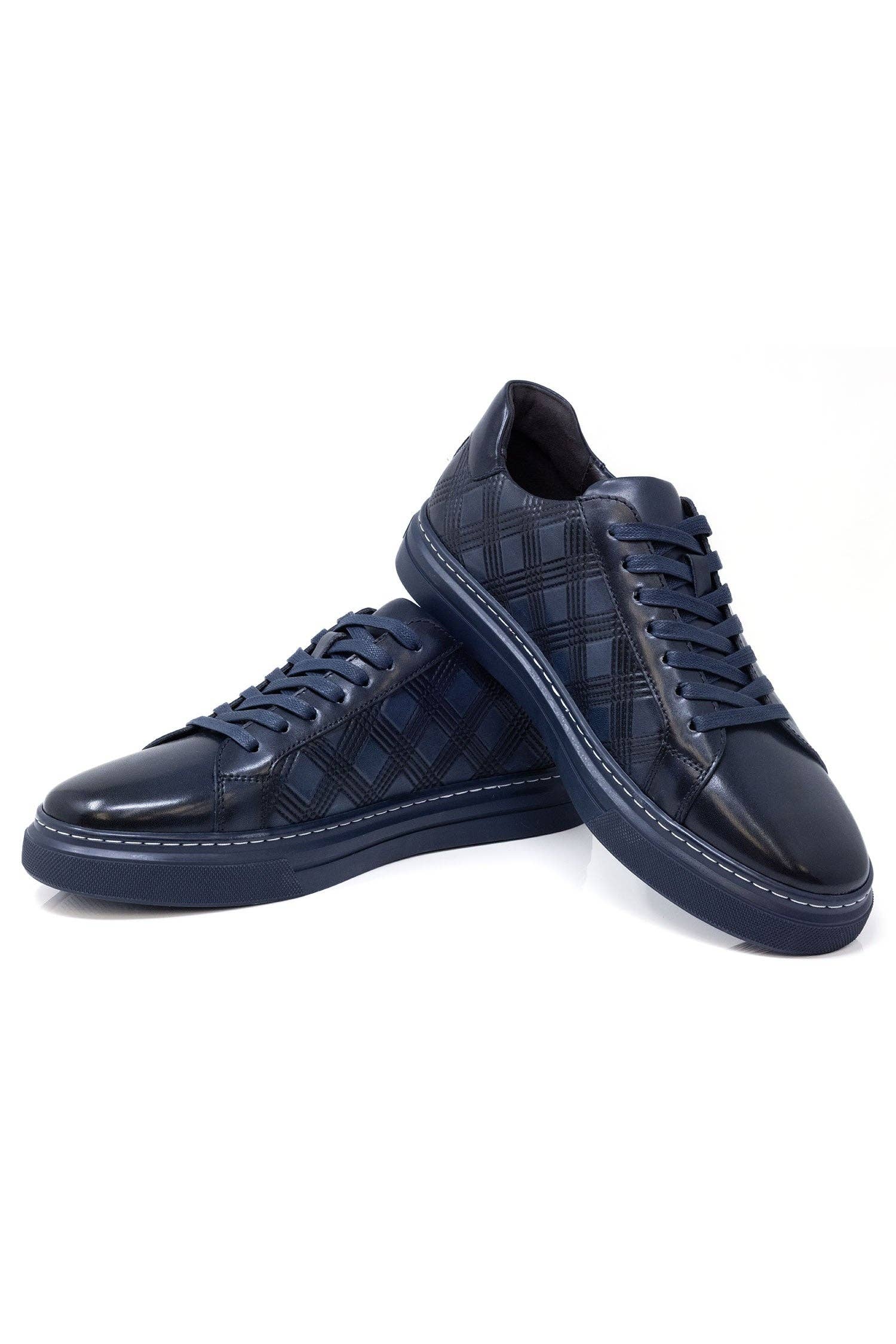 BARABAS - Wholesale Lifestyle Sneakers - Men's - Men's Checkered Lace-up Leather Sneakers 5SH0923