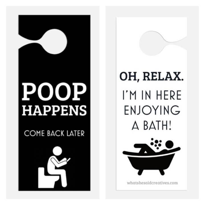 Support pour poignée de porte Poops Happens pour la vente par What She Said Creatives