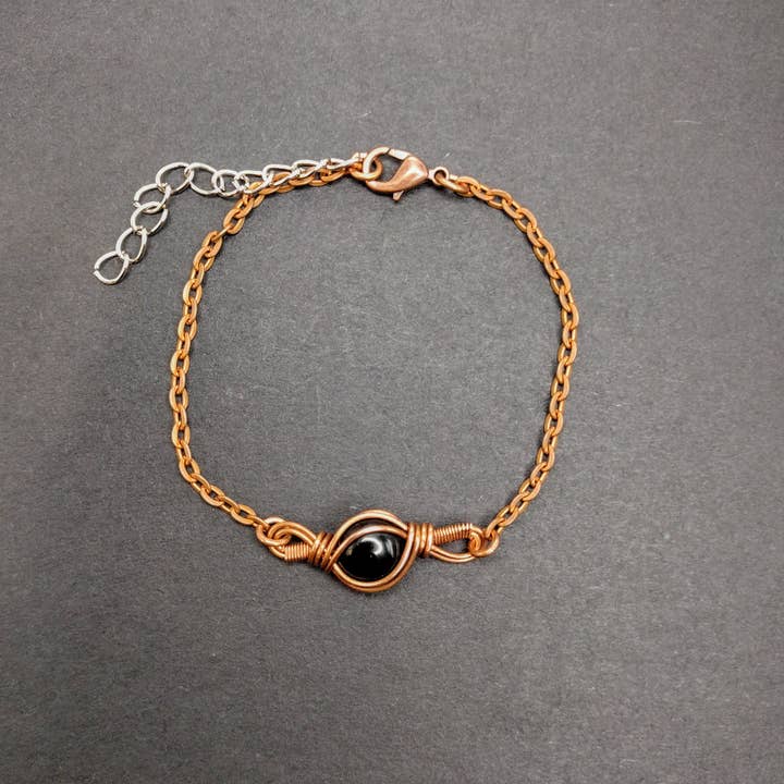 Mossy Mushroom – Engroshandel Armbånd med led og kæde – Obsidian armbånd, Yule Gaver til hekse, Jordforbindelse smykker, Åndelig bryllupsgave til hende, guddommelige feminine smykker, hedenske tilbehør