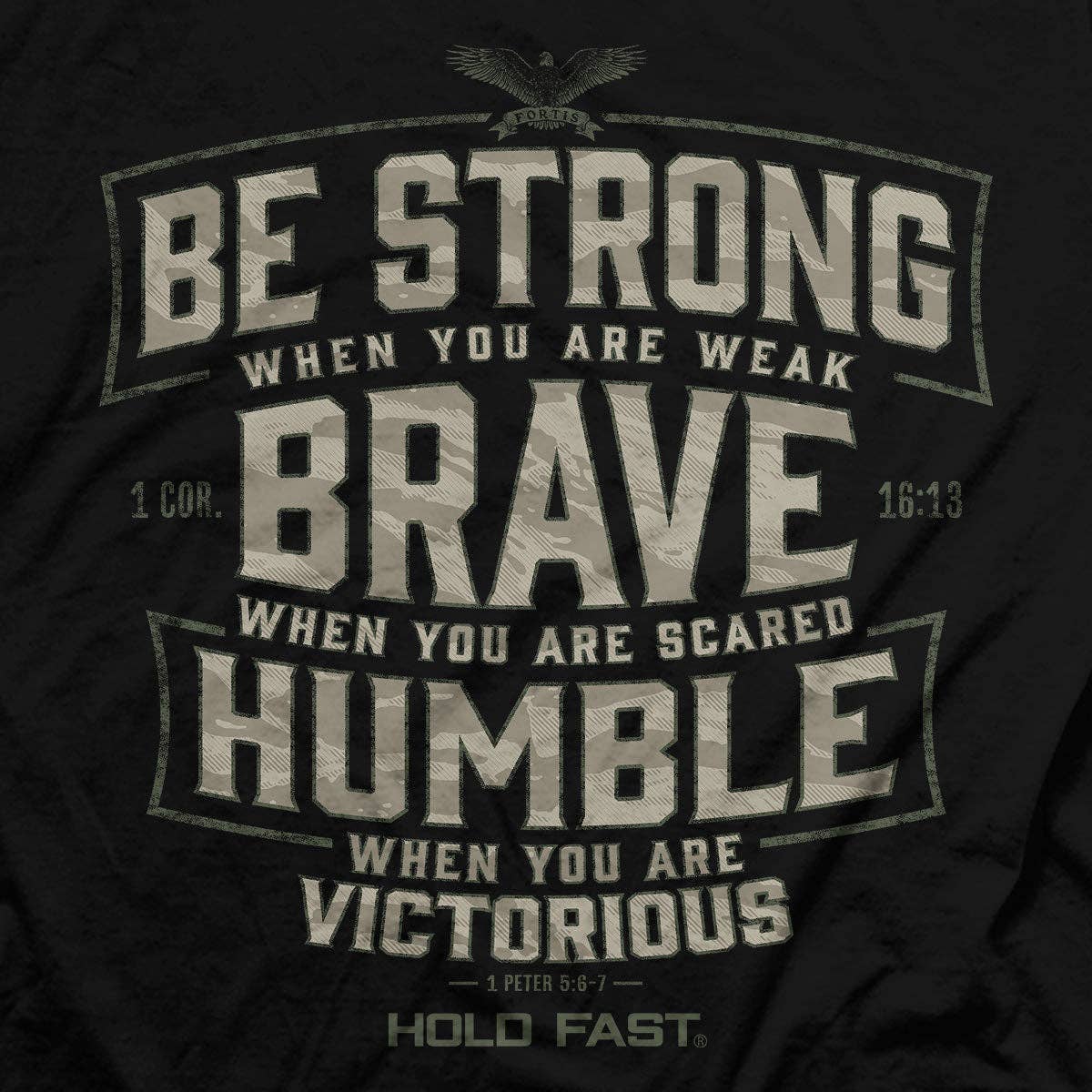 Noir T-shirt Hold Fast pour homme Brave Strong Humble en vente sur Faire3