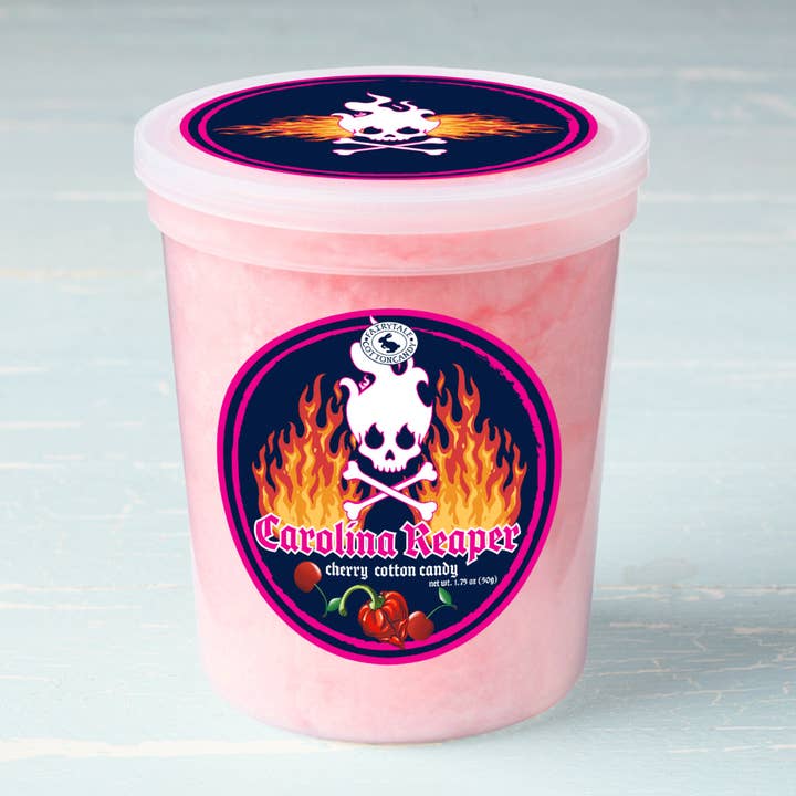Carolina Reaper Cherry Cotton Candy for wholesale by Fairy Tale Cotton Candy