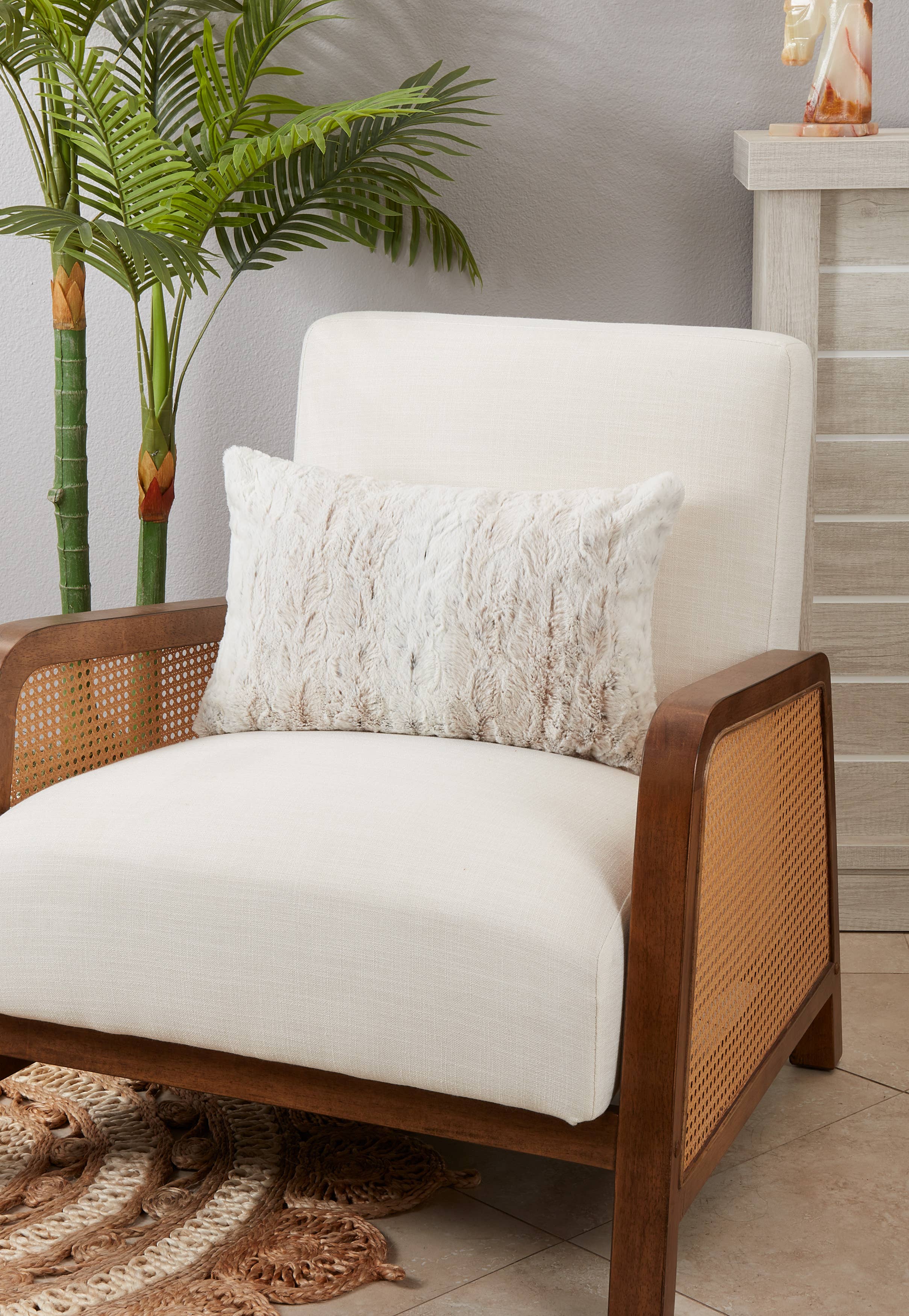 Natural Soft and Snuggly Faux Fur Throw Pillow for wholesale on Faire1