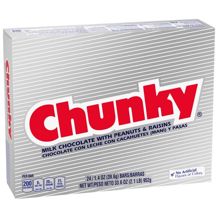 Chunky Milk Chocolate Peanuts Raisin Candy Bar 1.4 oz 24 ct for wholesale by Long Island Candy Factory