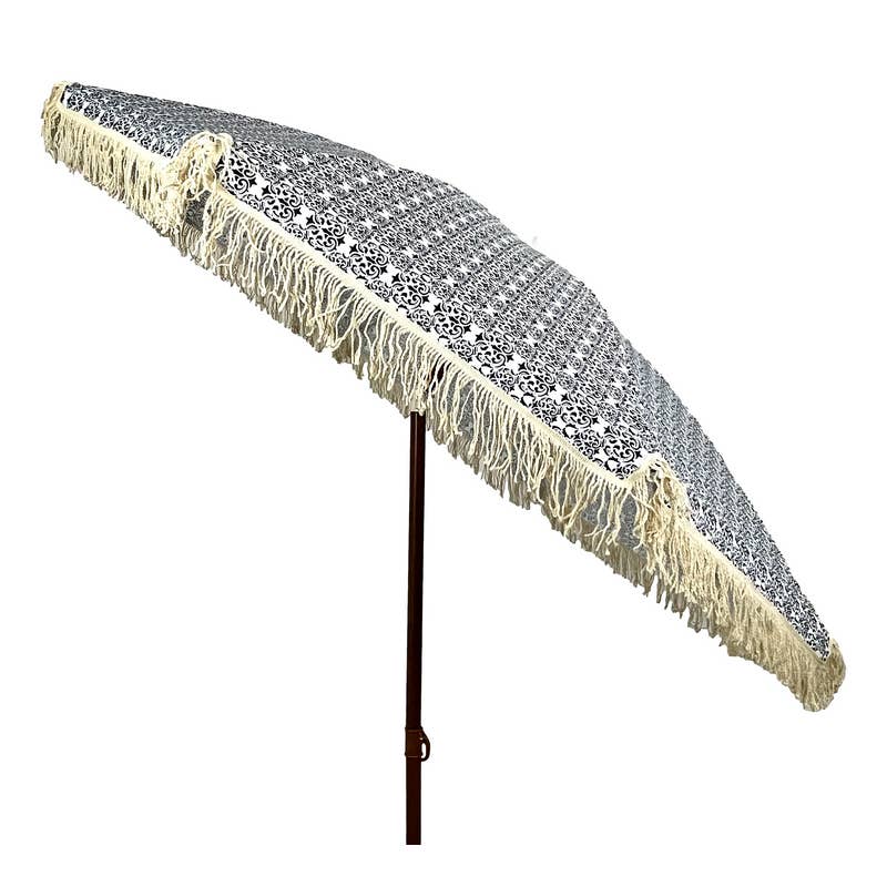 LIFE IS - Wholesale Beach Umbrella - 200 cm beach and garden umbrella with cotton fringes3