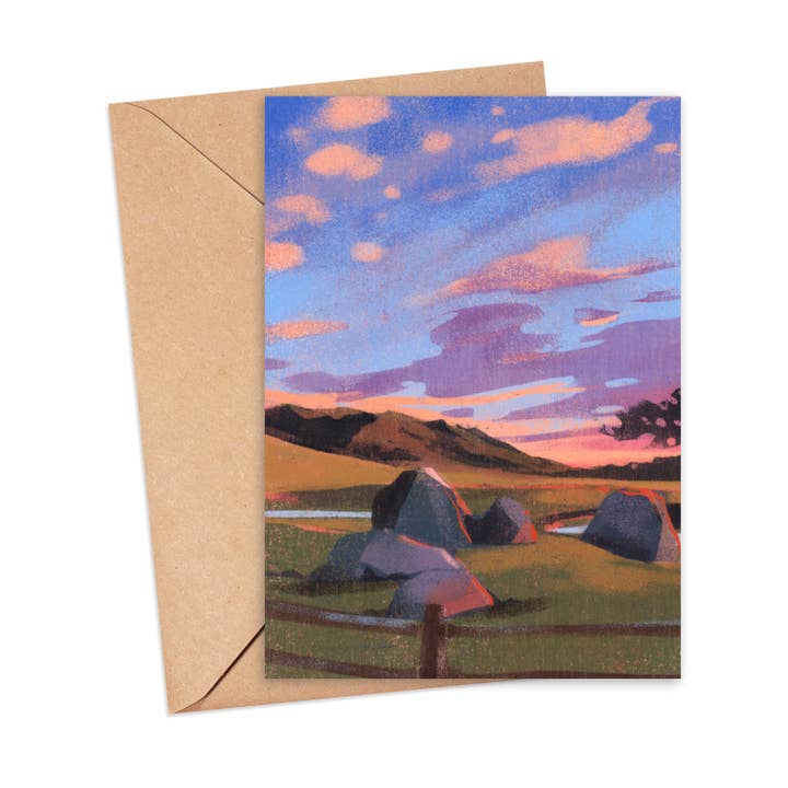 Lever de soleil dans les contreforts CRD-SUM-08 pour la vente par Mikaila Maidment Art & Illustration