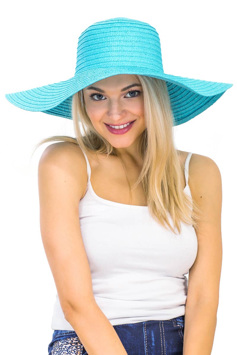 Cap Zone - Wholesale Straw Hat - Women's - Thin Light-Weight Floppy Straw Beach Sun Hat38