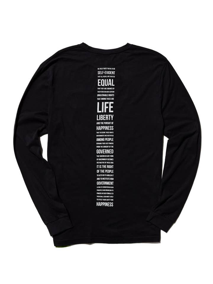 SOUNDOFF HEADPHONES EMBROIDERED LONG SLEEVE SUEDED T-SHIRT WITH PREAMBLE BACK for wholesale by SOUNDOFF