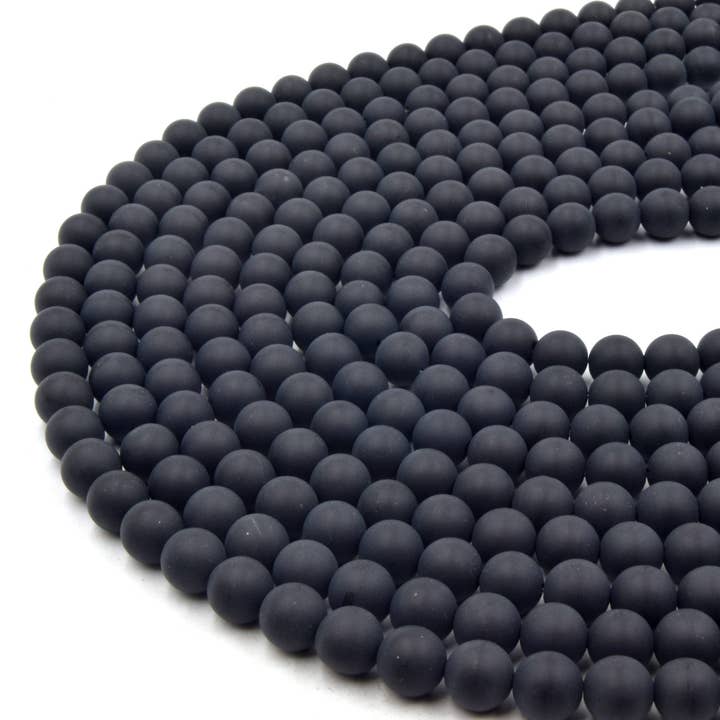 Only Beads - Wholesale Beads - Onyx Beads | Matte Black Onyx Round Beads | 6mm 8mm 10mm1