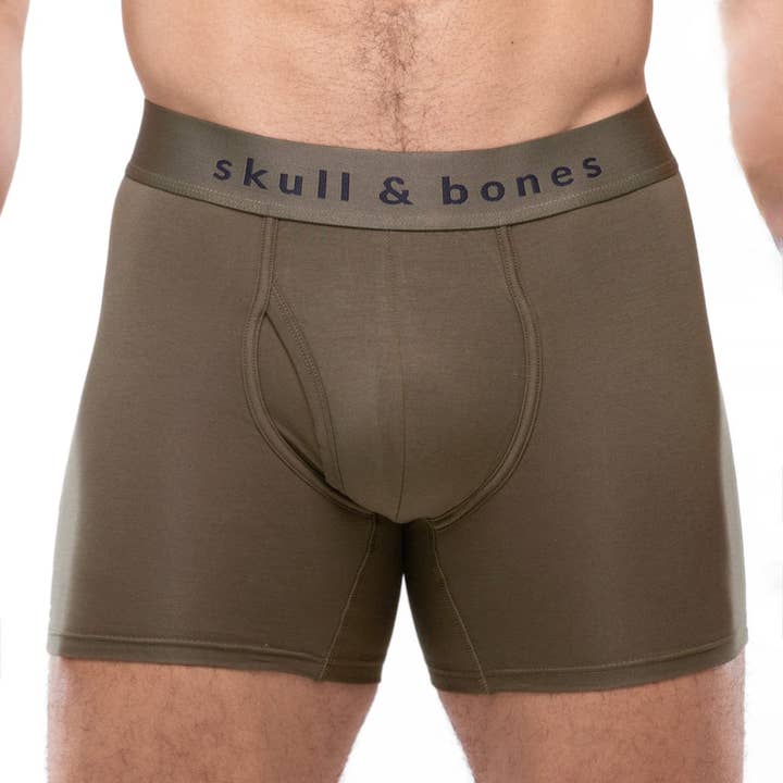 Just the Bones Boxer Brief Army Green for wholesale by Skull & Bones