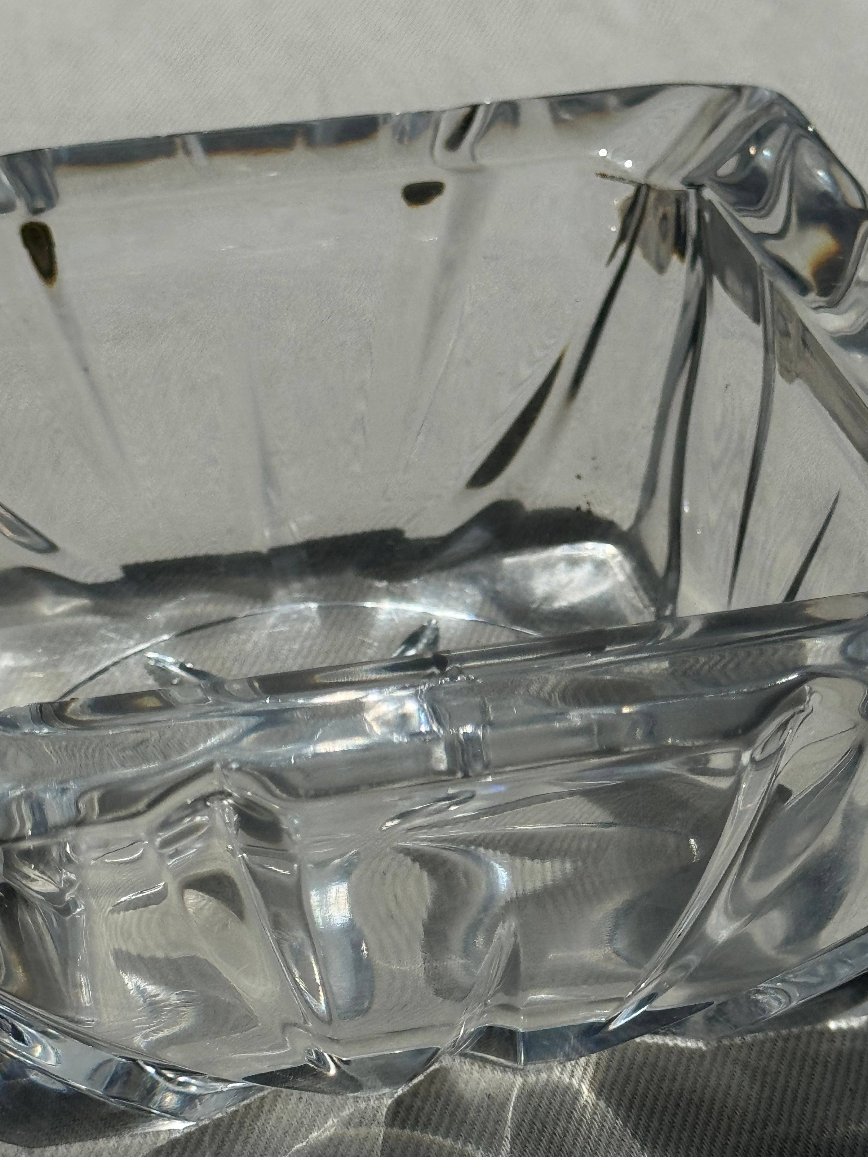 Office Objets - Vente Cendrier - Grand cendrier en verre massif carré vintage6