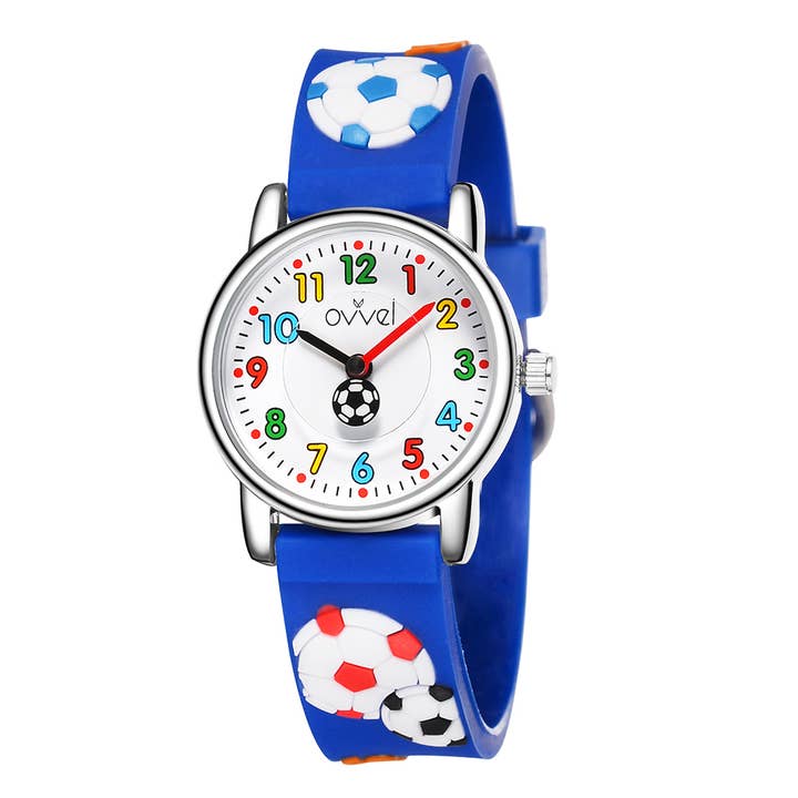 Montre de football analogique bleue pour garçon pour la vente par Ovvel Watches