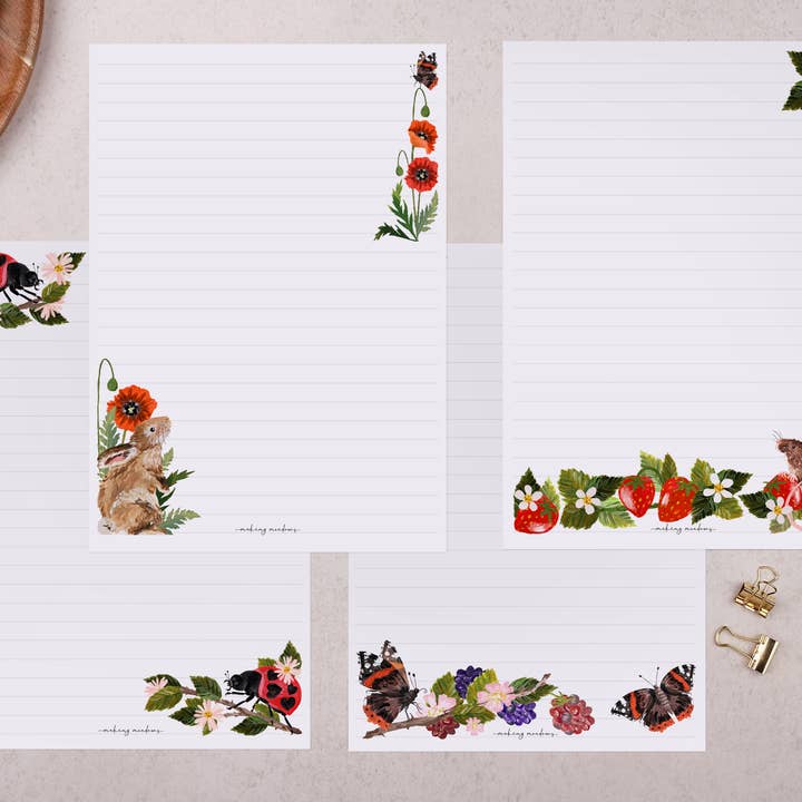 Making Meadows Ltd – wholesale Stationery/notecard set – Letter Writing Paper Set | A5 Flower & Rabbit Gift Box1