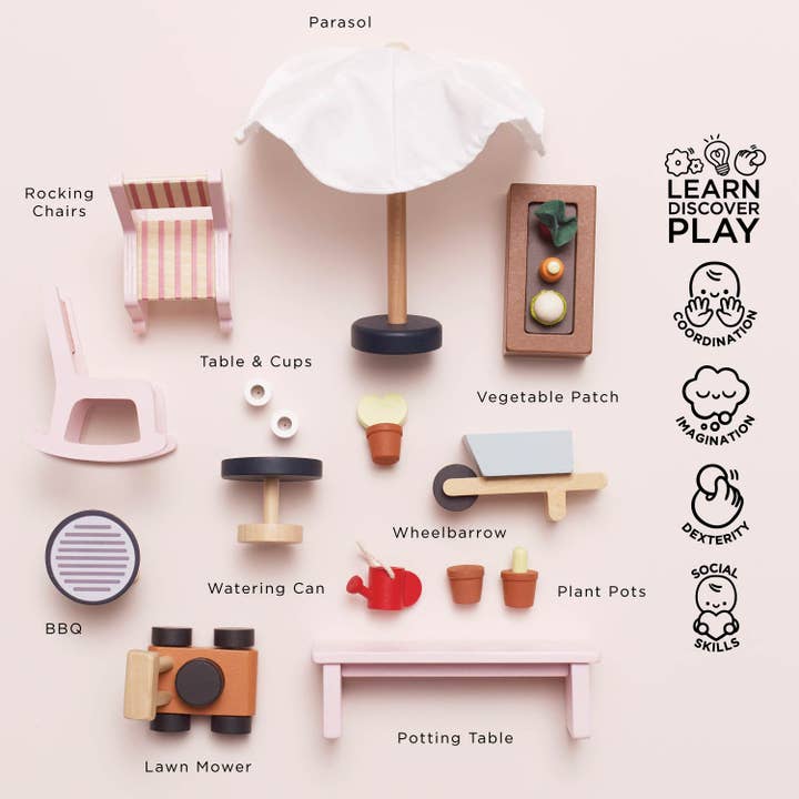 Le Toy Van – wholesale Doll accessory kit – Kids – Dolls House Conservatory Playset2