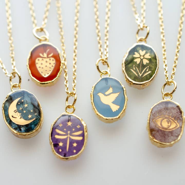 Jill Makes - Wholesale Pendant/Charm Necklace - Symbol Stone Necklace