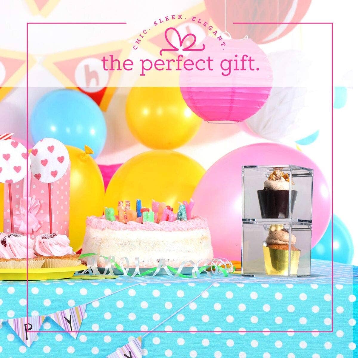 Hammont - Wholesale Gift Box - Clear Acrylic Boxes 4 Pack 3.15''X3.15''X3.15''4