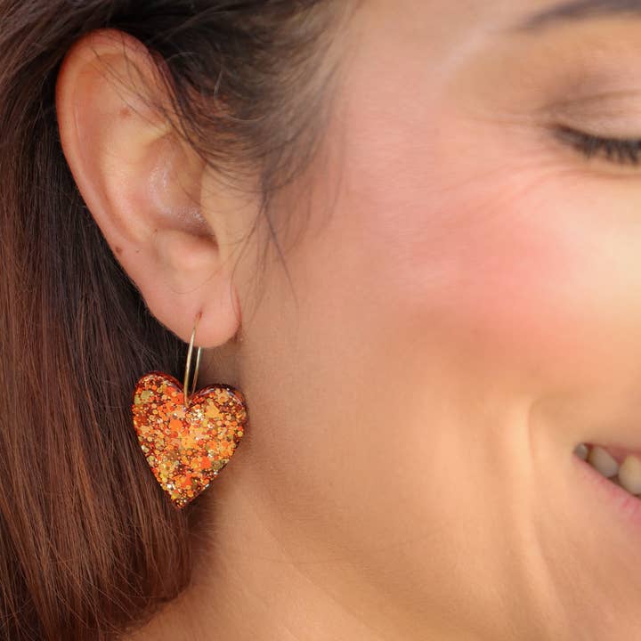CG Home - Wholesale Dangle Earrings - Mimi Bronze Glitter Earrings1