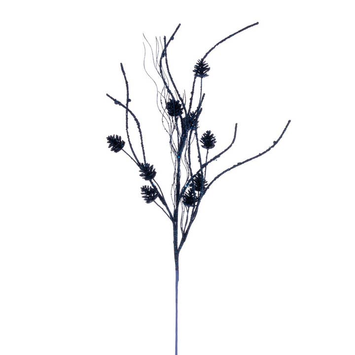 Vickerman 32" Mdnt Blue Cone Twig Glitr Spray 6/Bg for wholesale by Vickerman