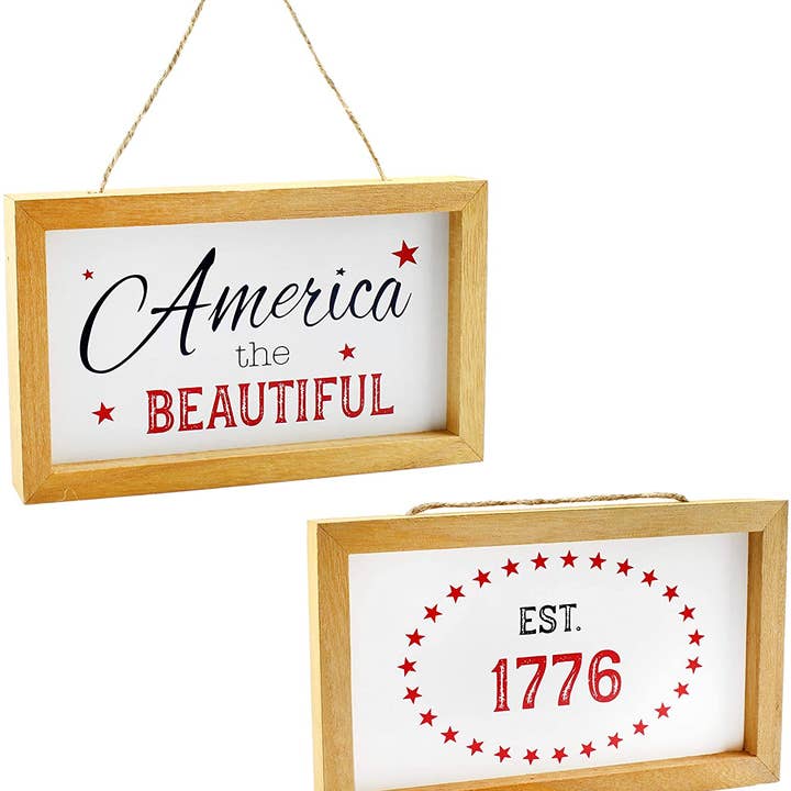 AuldHome Design borden voor 4 juli, set van 2 voor wholesale door Kurated Korner