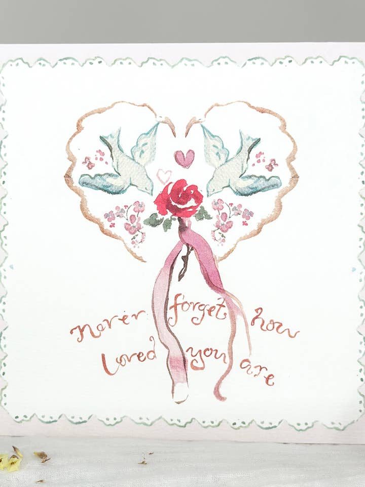 Never forget how loved you are card for wholesale by Sophie Amelia Creates