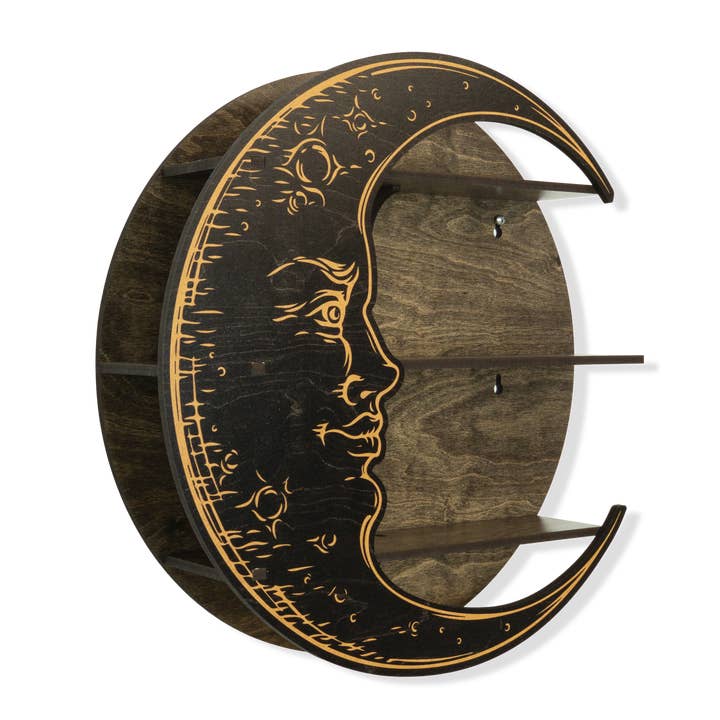 Standish House – Prateleira de parede por atacado – Prateleira lua com rosto, Prateleira em cristal, Prateleira em óleo essencial10