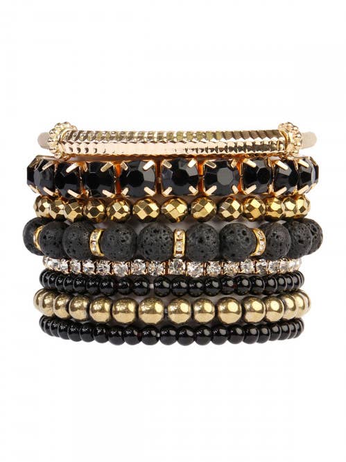 Bracelet à breloques multilignes à perles mélangées pour la vente par MYS Wholesale Inc