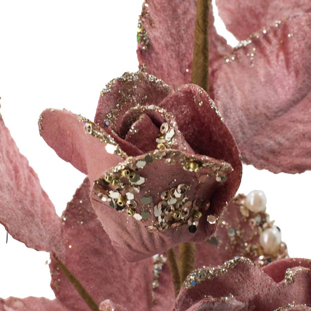 A&B Home Group Inc. – Großhandel Weihnachtsschmuck – 6,5x3,5x18" Staubige Rosa Rosenstiel 72ST/KTN2