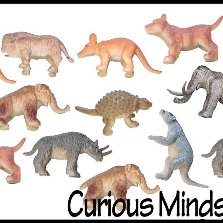 1 Pack Miniature Ice Age Animal Figurines Replicas - Prehist for wholesale by Curious Minds Toys