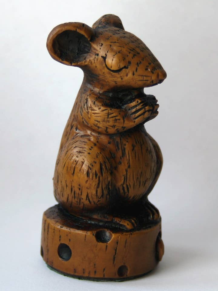 Church Mouse Praying On Cheese Reproduction carving ornament for wholesale by Oakapple Designs Ltd