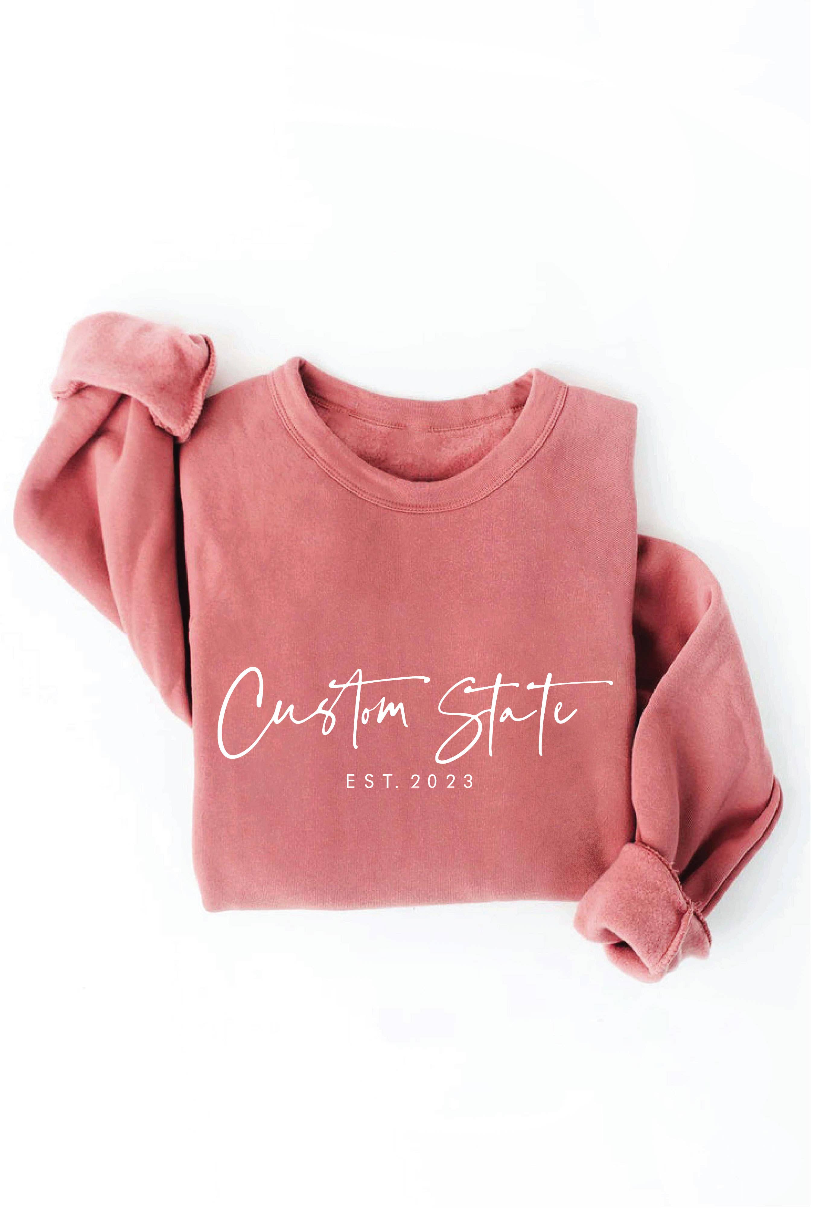 OAT COLLECTIVE - Wholesale Graphic Sweatshirt - Women's - CUSTOM STATE with EST. Graphic Sweatshirt3