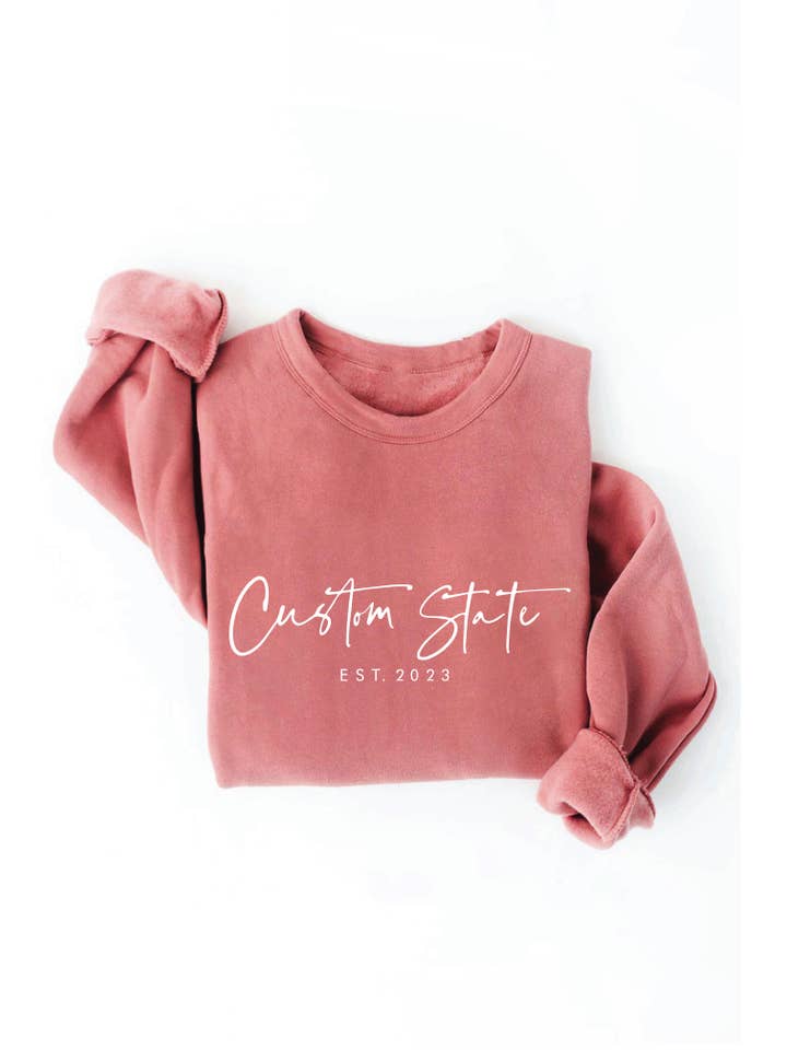 OAT COLLECTIVE - Wholesale Graphic Sweatshirt - Women's - CUSTOM STATE with EST. Graphic Sweatshirt3