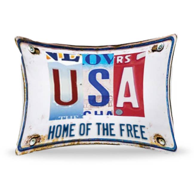 Almohada - Placa de matrícula USA Hogar de la libre para venta al por mayor de Mariasch Studios