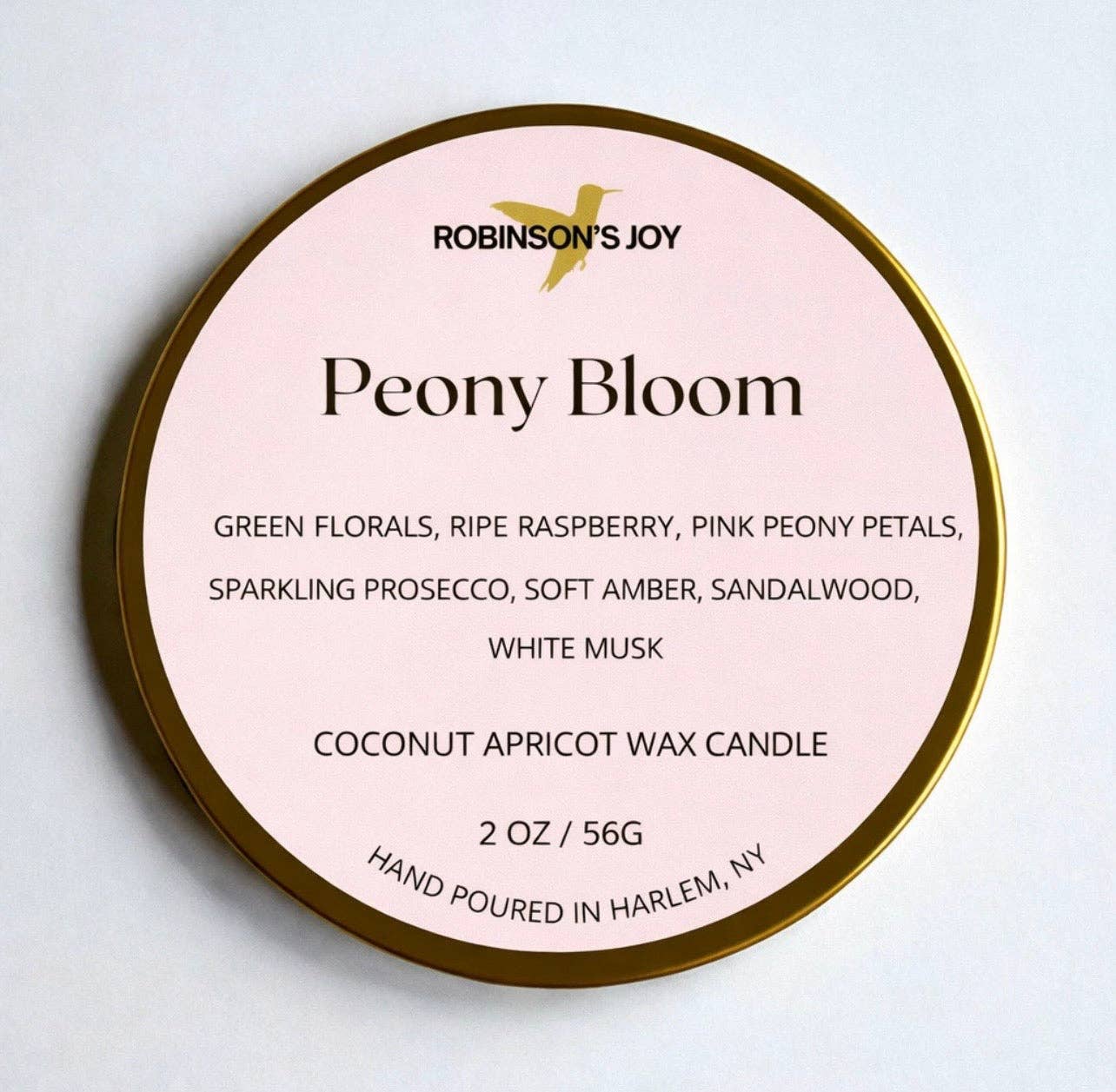 ROBINSON'S JOY - Wholesale Travel Candles - Peony Blossom 2oz Travel Candle - Spring 20263