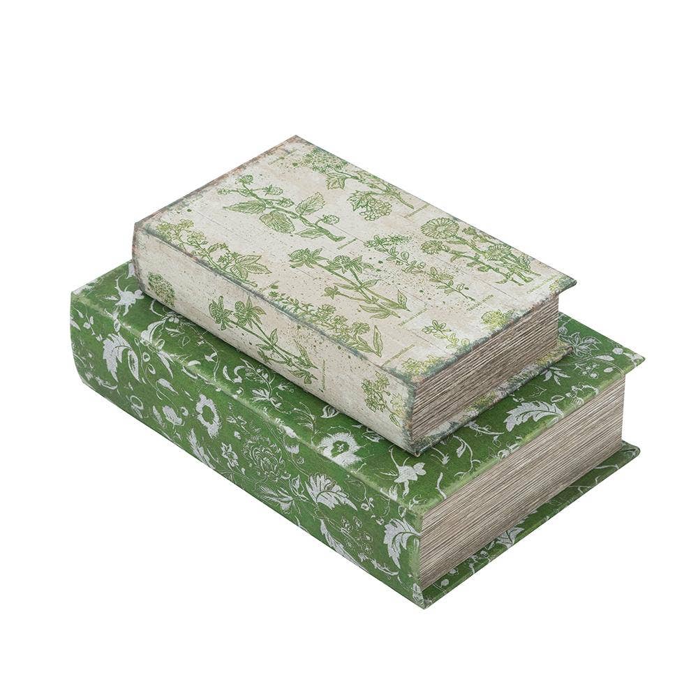A&B Home Group Inc. - Wholesale Decorative Box - S/2 Botanical Heritage Book Storage Boxes