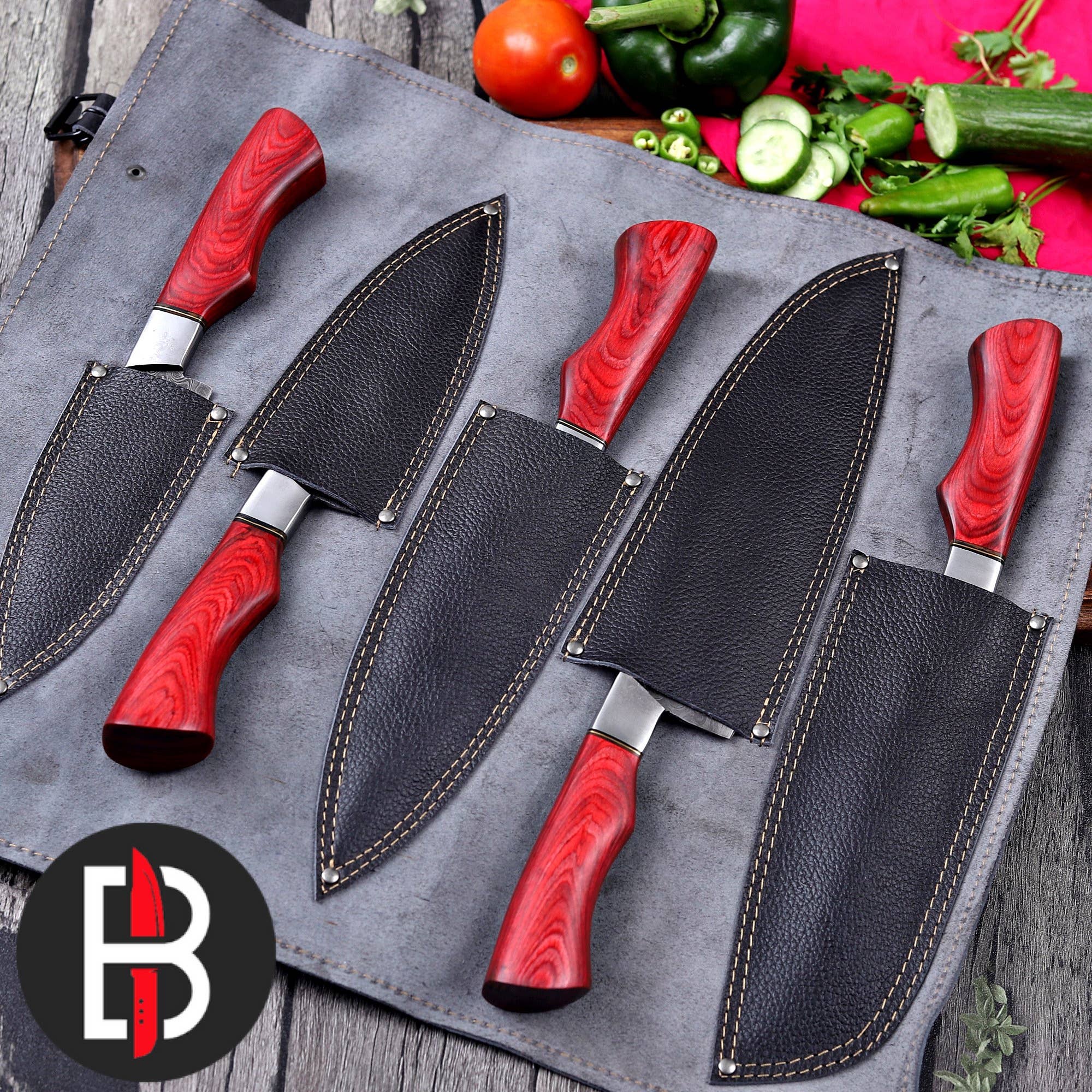 Bravohandicrafts - Venta al por mayor Juego de cuchillos - JUEGO DE CUCHILLOS DE COCINA DE CHEF DE ACERO DE DAMASCO HECHOS A MANO CON BOLSA7