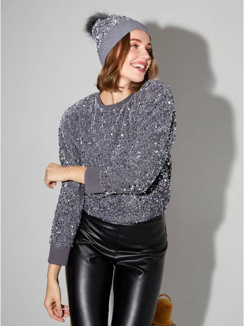 Shiraleah - Wholesale Sweatshirt - Women's - FIESTA SWEATSHIRT, SILVER