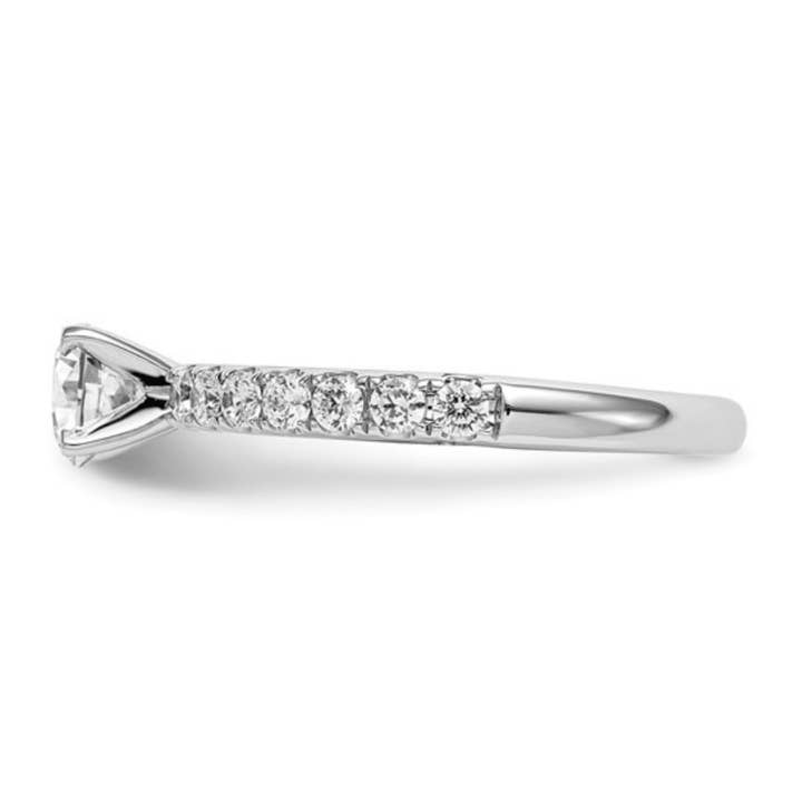 Fine Diamond - Wholesale Engagement ring - 14K White Gold Lab Diamond Solitaire Pave Ring7