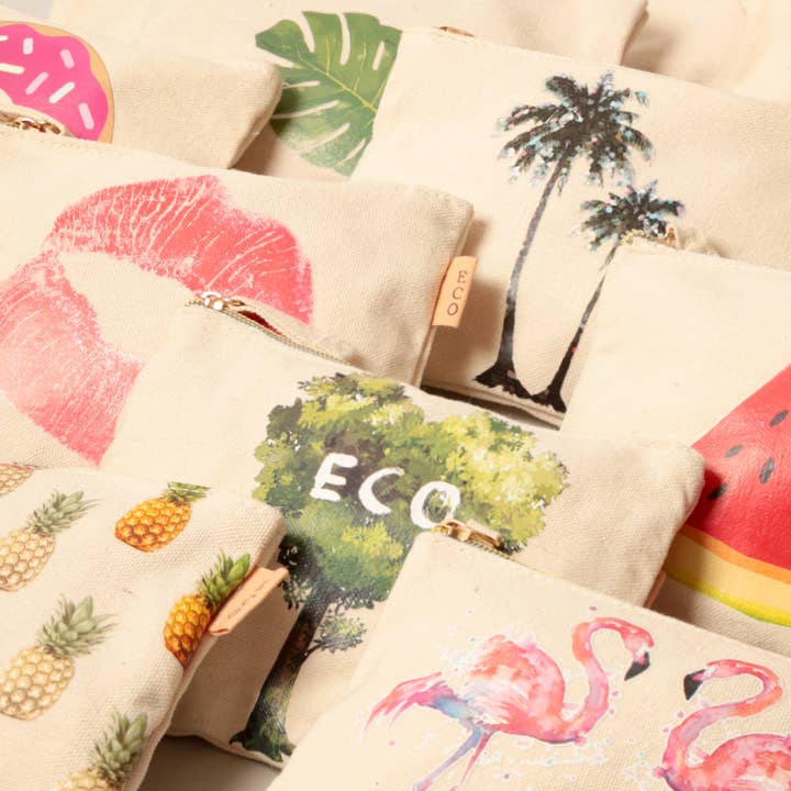 Fashion City - Wholesale Pouch – Women’s - Multi Images Cotton Canvas Eco Pouch Bags10