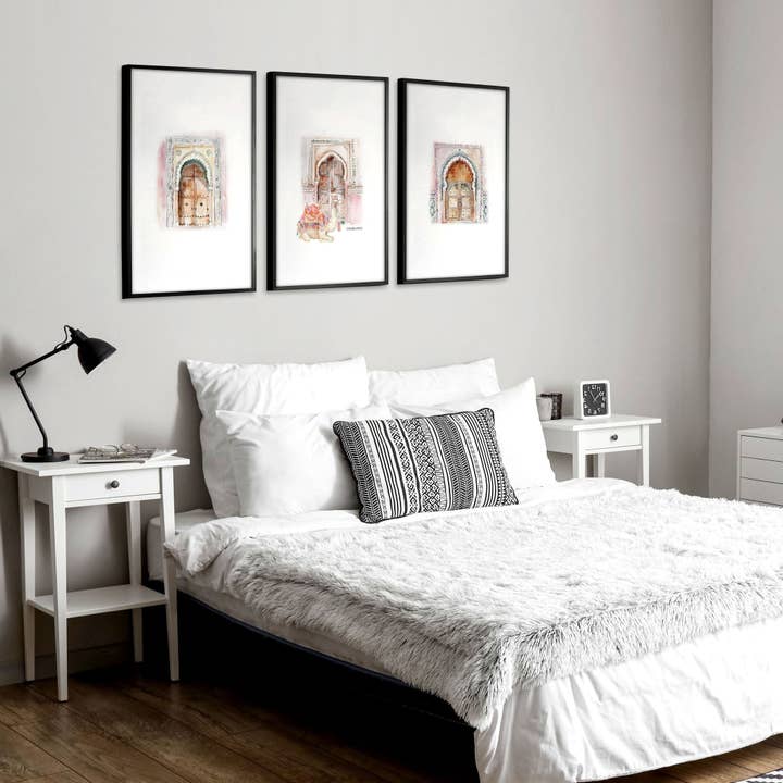 Tableaux Muraux Encadrés | Ensemble de 3 Impressions Artistiques Inspirées du Maroc pour la vente par About Wall Art