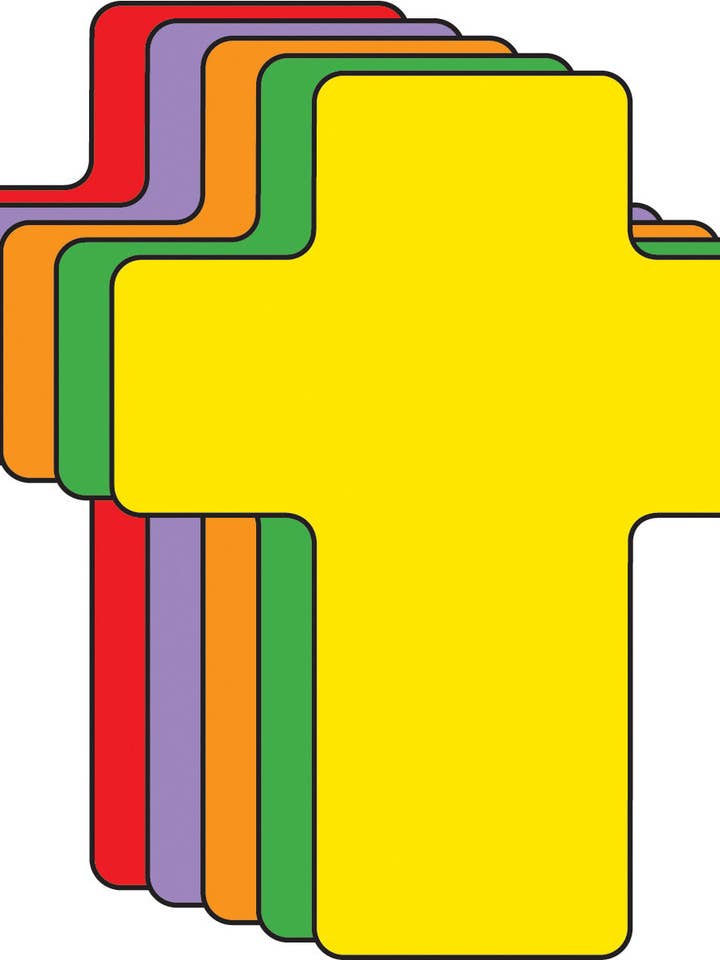 Recortes criativos de cores sortidas cruzadas - 3” por atacado de Creative Shapes Etc.