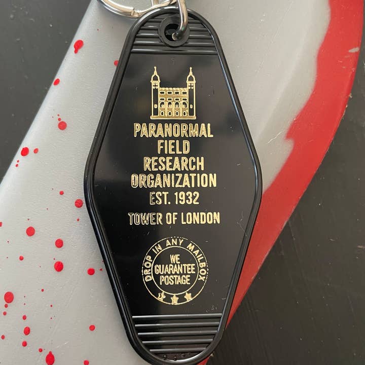 Motel Key Fob - Paranormal Research Org.- Tower of London for wholesale by The 3 Sisters Design Co.