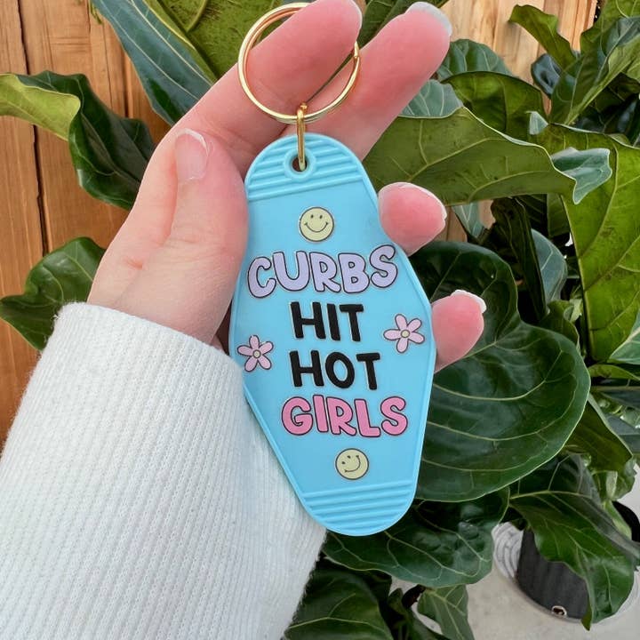 Curbs Hit Hot Girls Keychain for wholesale by Glitter Paper Scissors