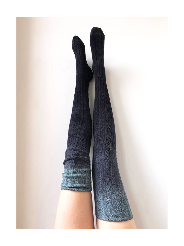 Chaussettes Hautes Cuissardes Ombre Gris pour la vente par Peony and Moss