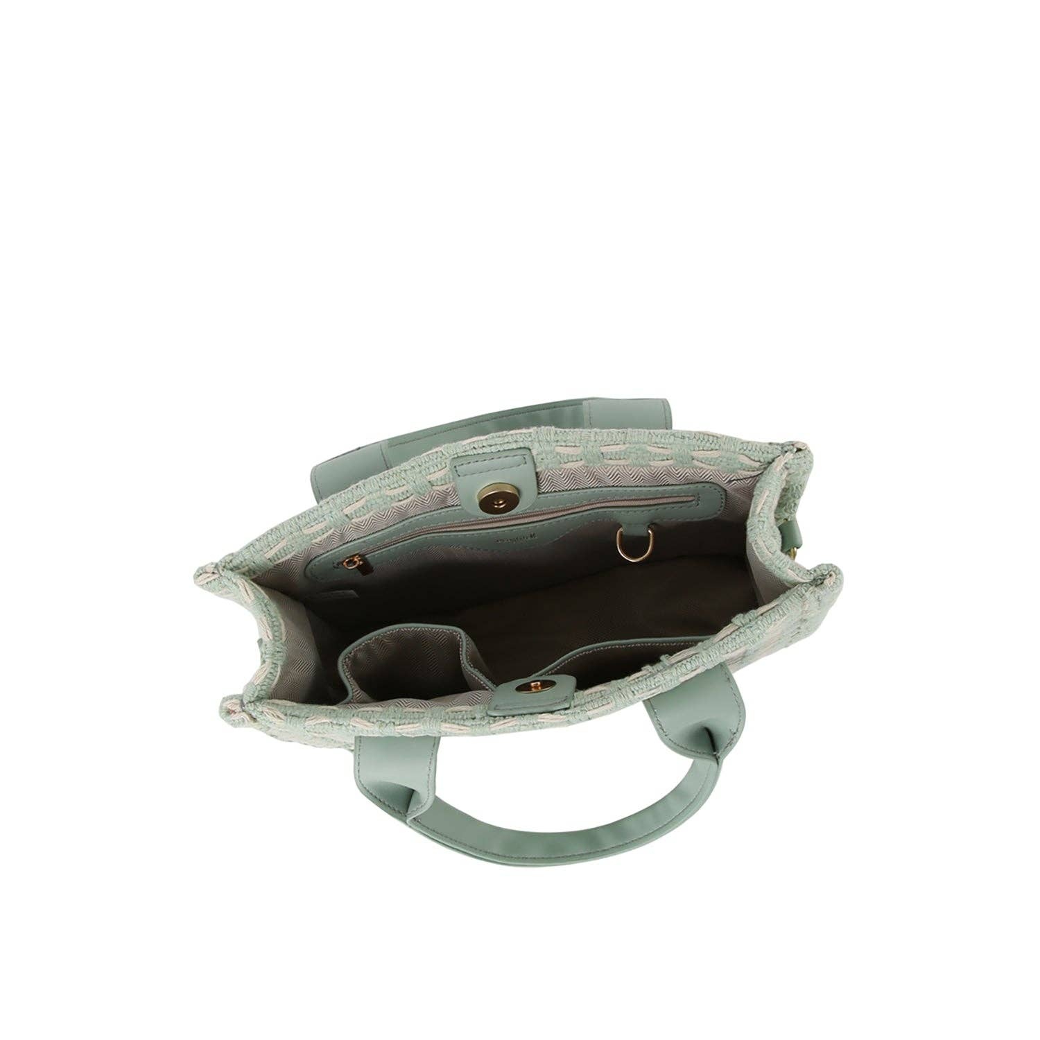 HR CORP - Wholesale Tote Bag - Women's - Ecostitch Woven tote bag with vegan leather handle2