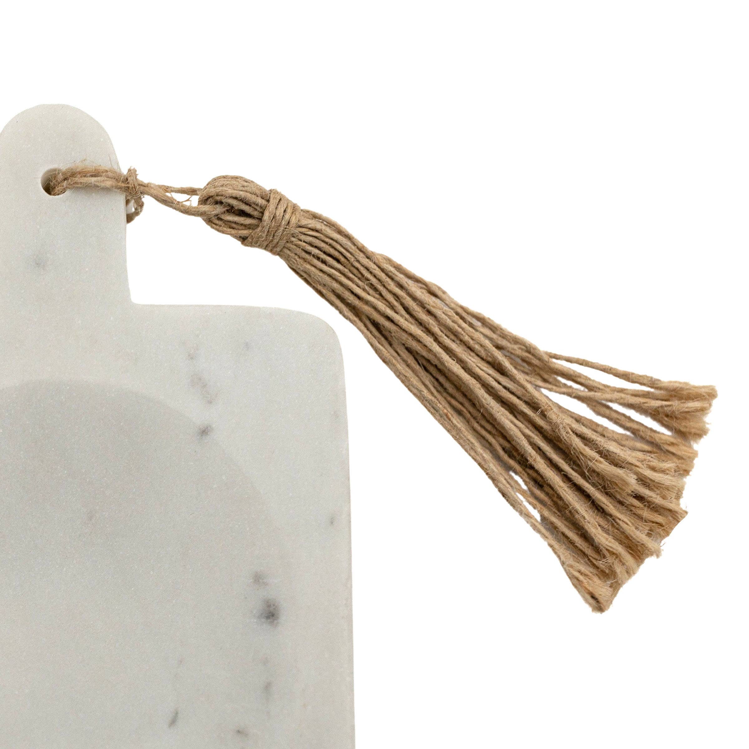 Foreside Home & Garden - Wholesale Spoon Rest - Maggie White Marble & Jute Spoon Rest2
