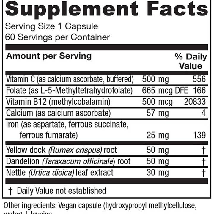Vitanica - Wholesale Oral Supplement/Vitamin - Iron Extraâ„¢ / 60 caps btl
