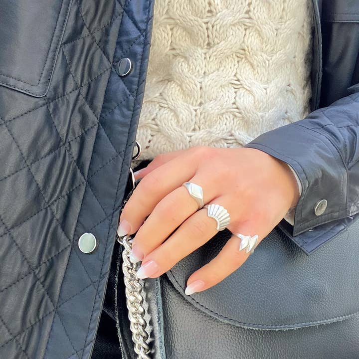 Christina Christi – wholesale Cocktail/Statement Ring – Boho Ringar Silver, Breda Ringar