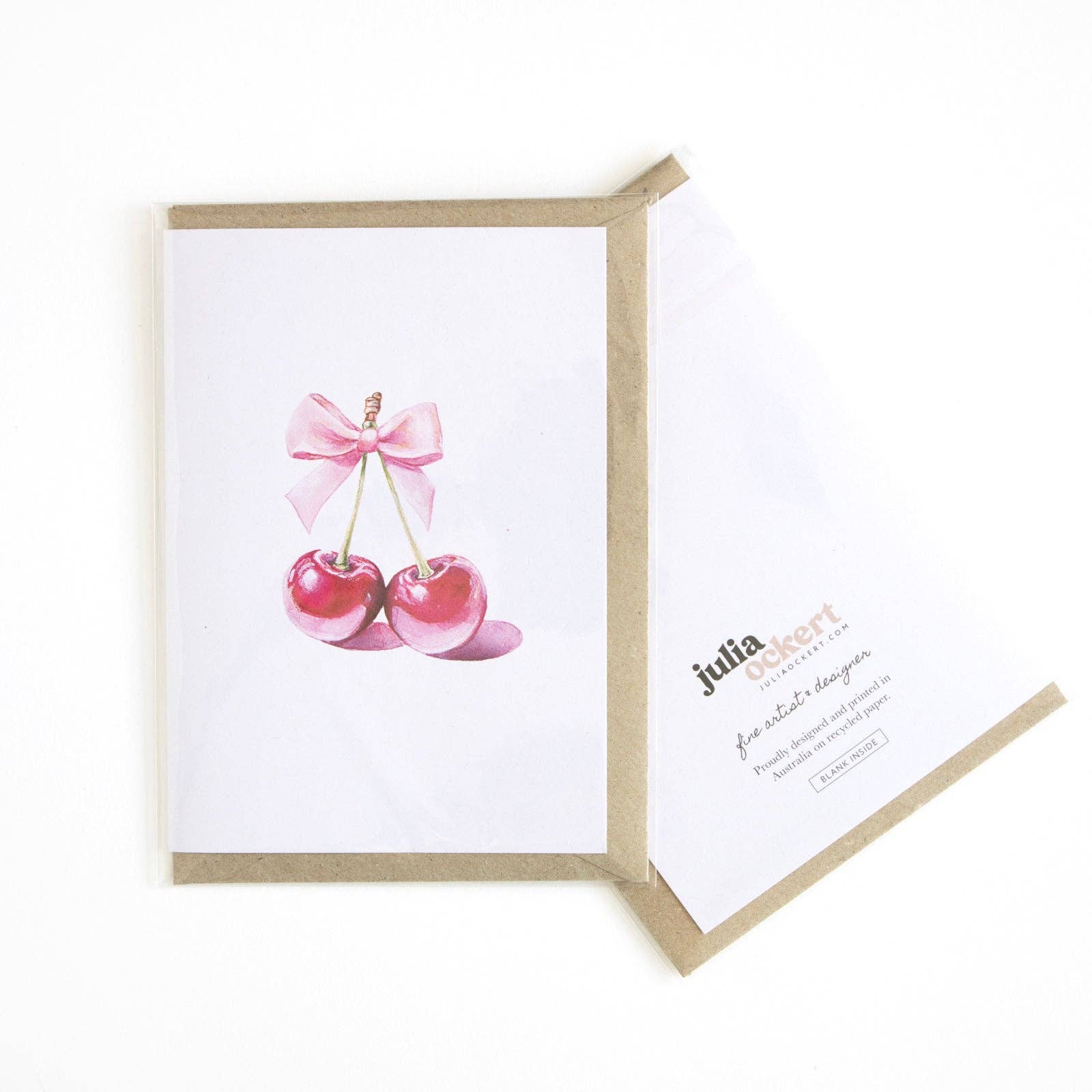 Julia Ockert - Wholesale Everyday greeting card - Demure Cherries Greeting Card3