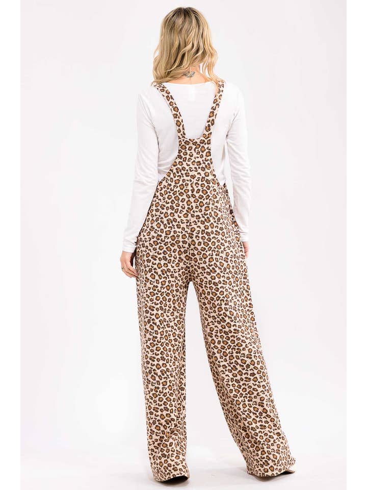 As Shown Leopard Print Wide Leg Overall Jumpsuit J6106 for wholesale on Faire9